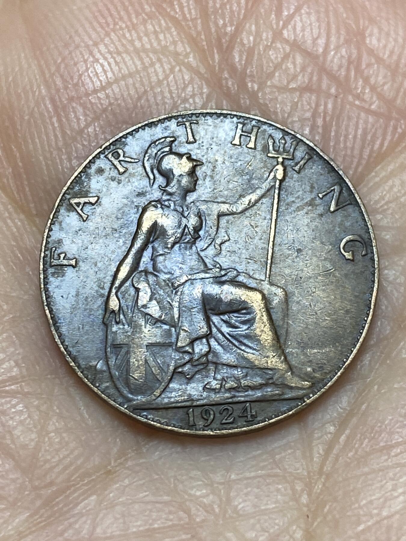 2025年第一百二十四场(总第一百五十场）外国好品散币(免佣金) 英国🇬🇧1924年1法新(乔治五世第二版)