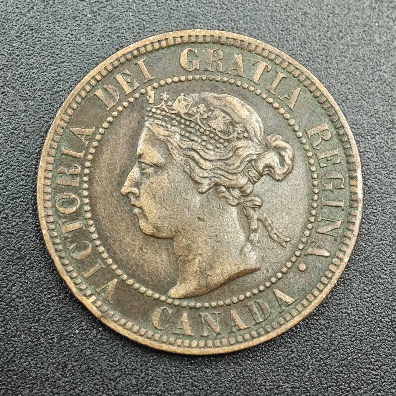 【淘币小摊】实时拍第七百九十拍   散币场   满百包邮可预留二周 每周一统一发货   加拿大1901年维多利亚一分铜币