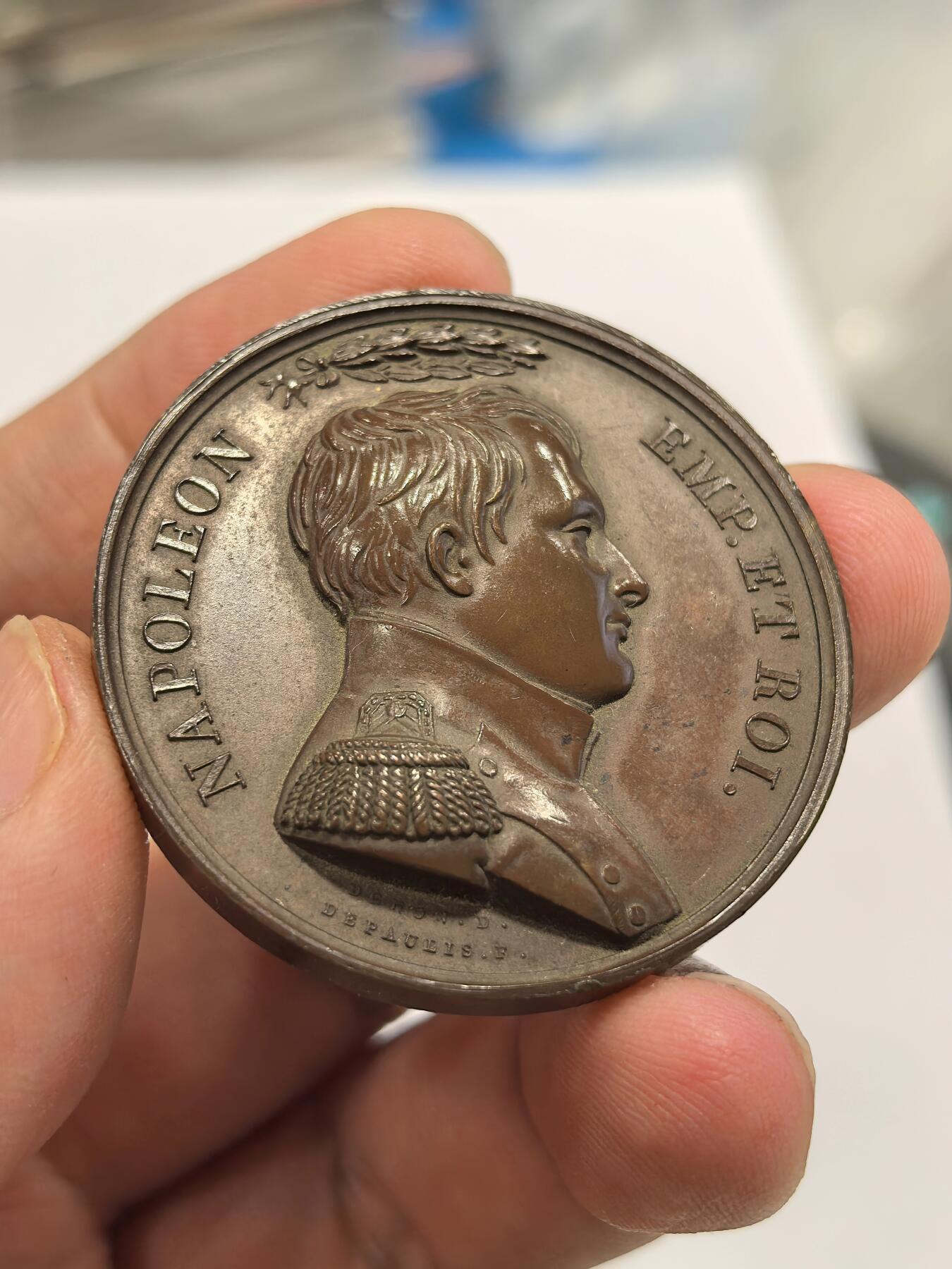 博洋堂“物美丰成”11月精品专场暨第145期（全场包邮） 法国1813年拿破仑铜章，LUTZEN战役纪念铜章，品相不错，40mm直径。