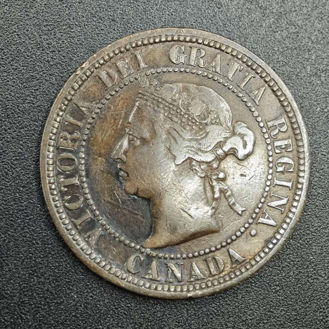 【淘币小摊】实时拍第七百九十拍   散币场   满百包邮可预留二周 每周一统一发货   加拿大1882年维多利亚一分铜币