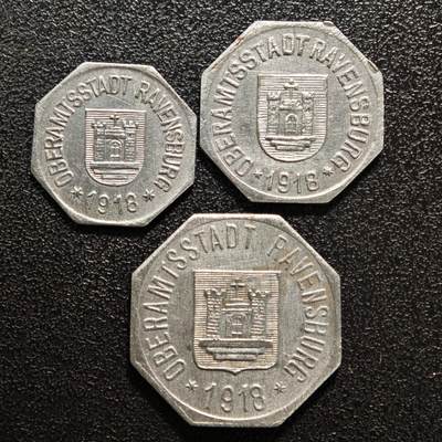 【德藏】世界币章拍卖第152期（拍品征集中~欢迎藏友联系） - 3枚一组 德国德紧时期铁币 铁币保存不易