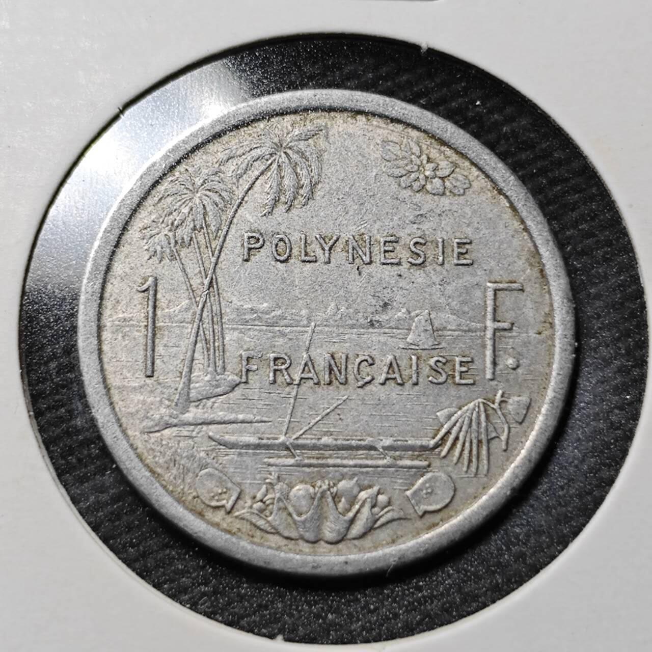 KK钱币收藏小铺  第365场  2月预留时间 周末发货  法属波利尼西亚1法郎