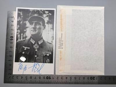 小驴勋章奖章收藏11月8日周六晚6点拍卖（珍爱和平，收藏战争，铭记历史，勿忘国耻，忠党爱国。有偿代拍，送拍规则在简介最后，参拍须阅读规则后再参拍，关系到运费包装发货时效真假辨别等关键信息，拍卖时不再发原图，看大图店主微信码在最后拍品里） - 骑士铁十字勋章获得者胡戈·席梅尔战后签名照带原始信封