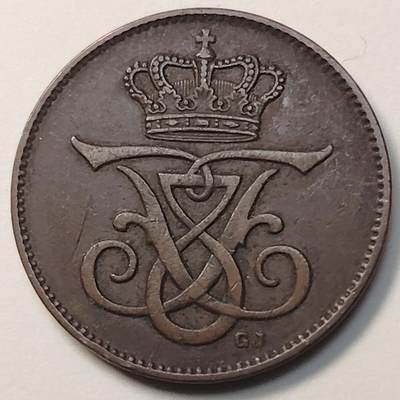 布加迪🐬～世界钱币(上海)🌾第 266 期 /  各国套币和散币 - 丹麦🇩🇰王国 1907年 2欧尔 青铜币