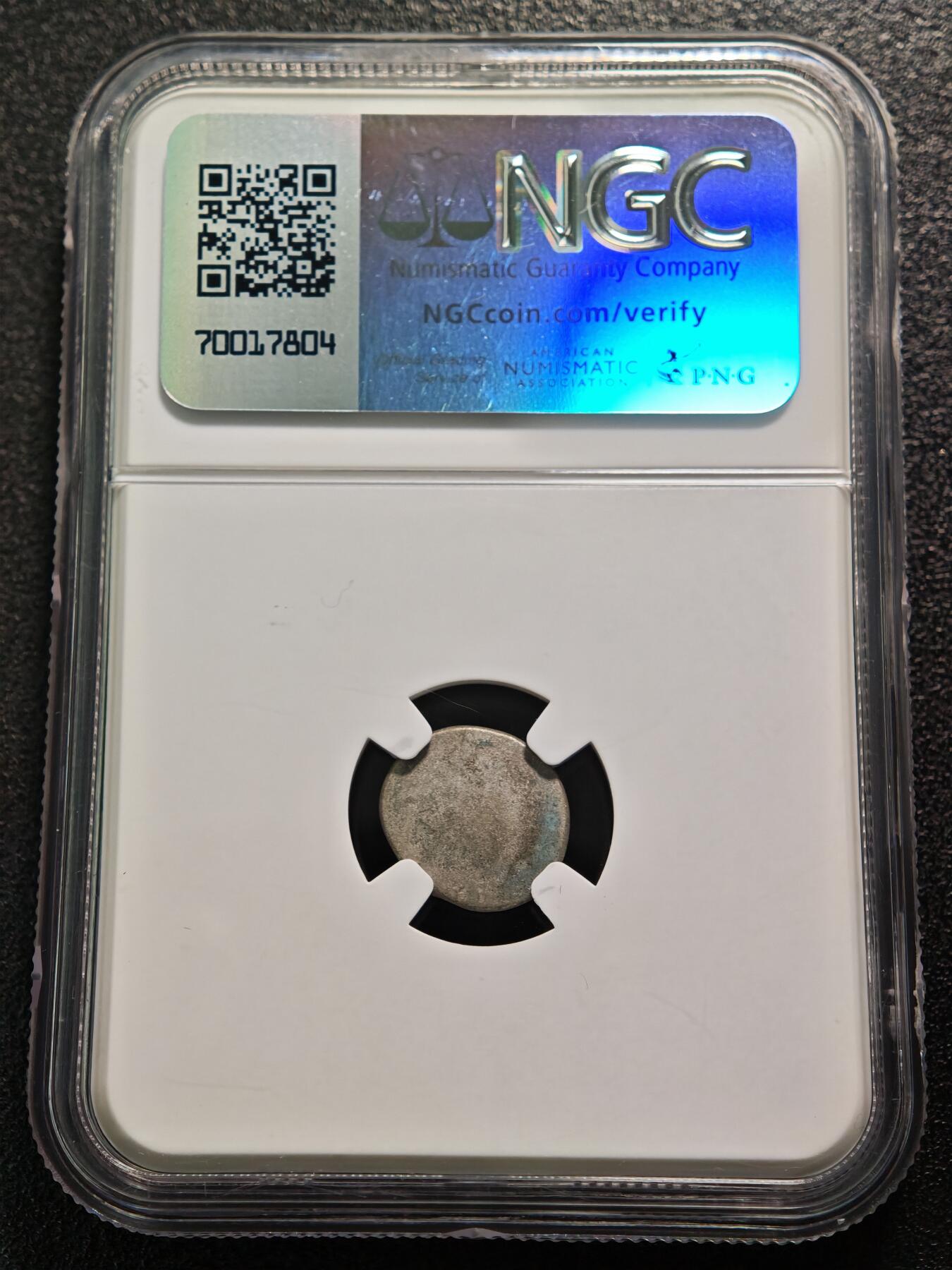 【德藏】世界币章拍卖第152期（拍品征集中~欢迎藏友联系） 1600-1860年 柬埔寨小鸟打制银币 图案立体感十足 NGC AU