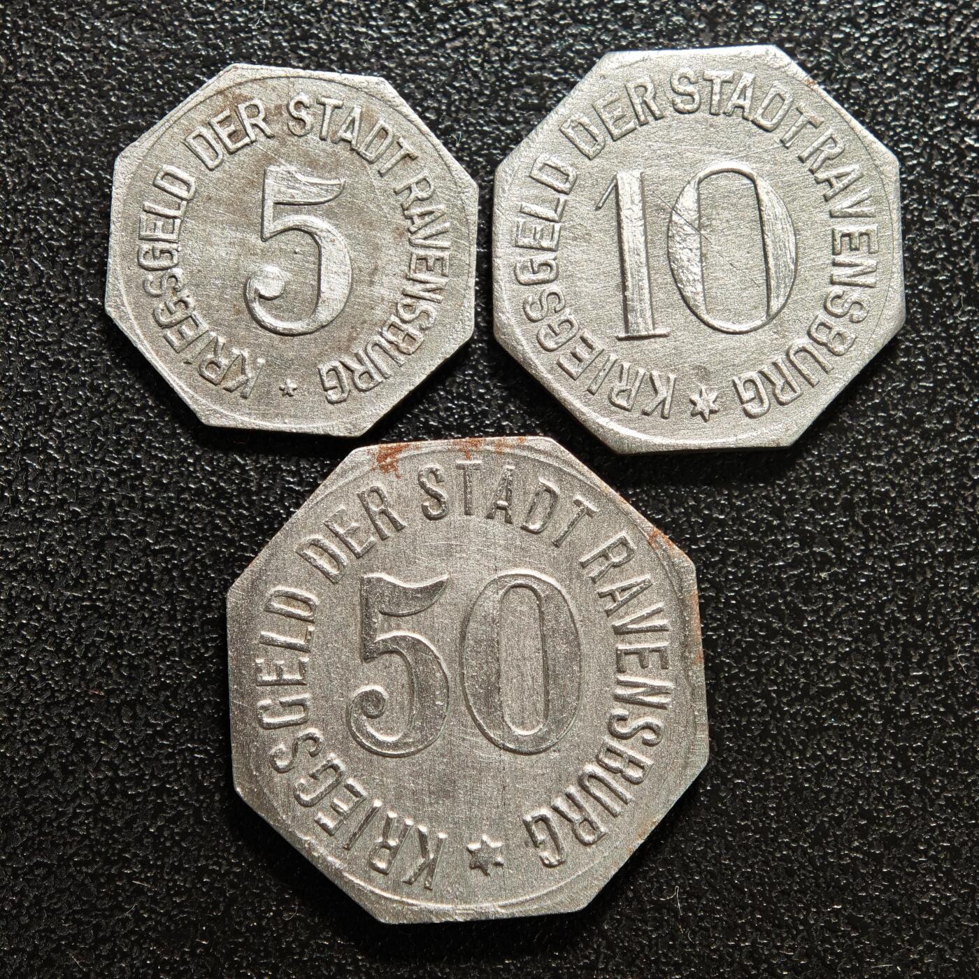 【德藏】世界币章拍卖第152期（拍品征集中~欢迎藏友联系） 3枚一组 德国德紧时期铁币 铁币保存不易