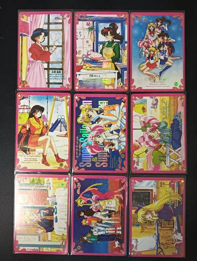 花开卡拍第46期（11月9号周日截拍，品控勿拍!!!拍品不寄存，运费5元，自制卡难免瑕疵，可能存在轻微撞角爆边等出厂瑕疵，品控介意勿拍！） - 藏无缺卡牌 美少女战士 一套9张 彩闪