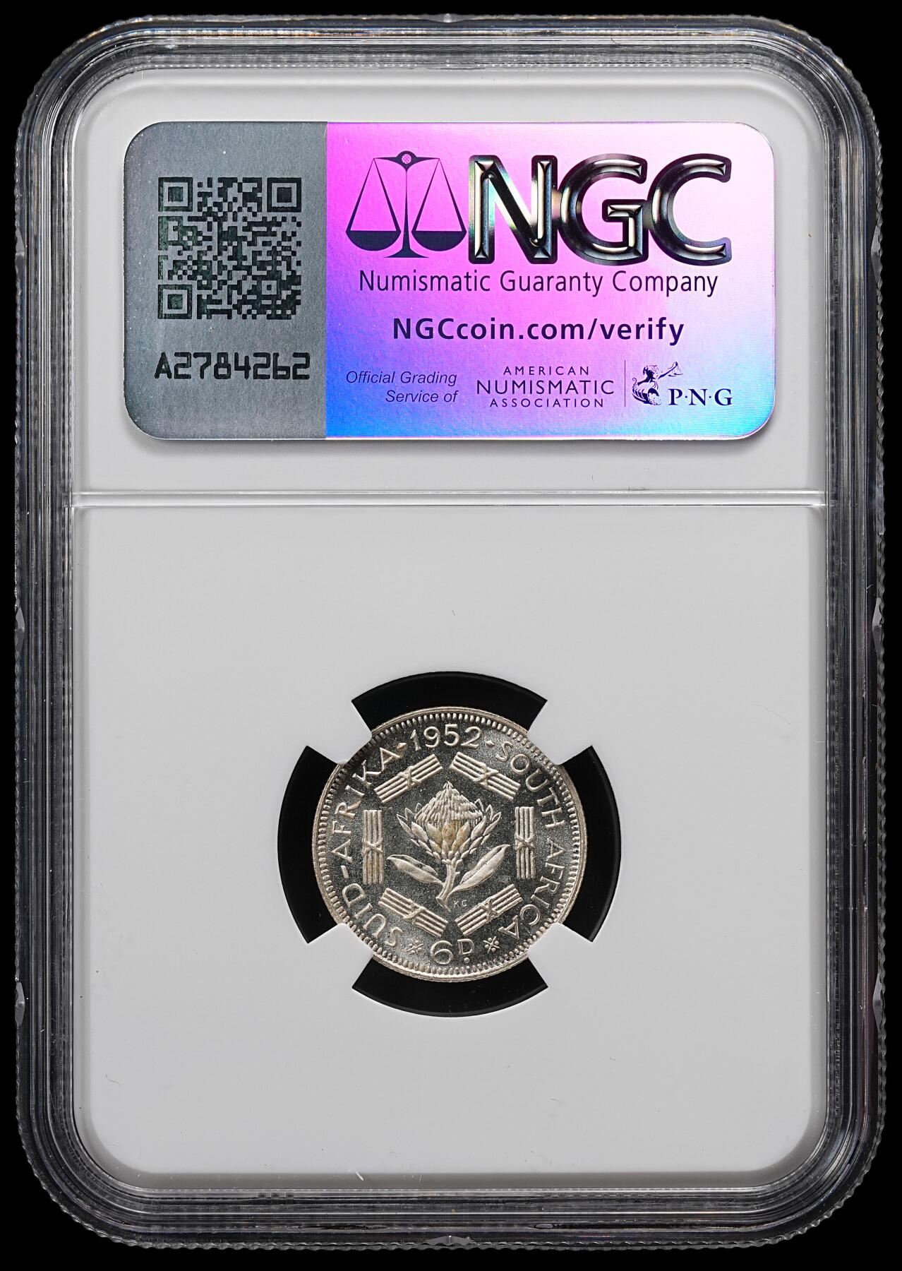 修遠堂世界钱币第九十二期 NGC PF66 1952年南非6便士精制银币