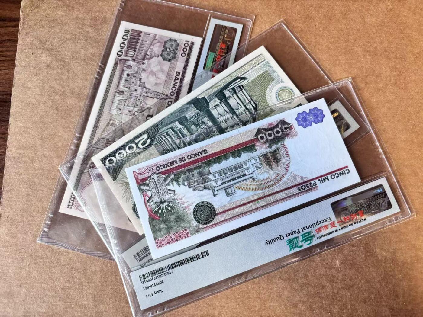 【Blue Auction】世界纸币精拍第747期——18级TOP拍卖/信誉/品质/专业/高效💫 【一组13张 首发全同千位小号无47】墨西哥 1969-88年5-10万比索 背面古迹 设计精美 PMG68EPQ-65EPQ 