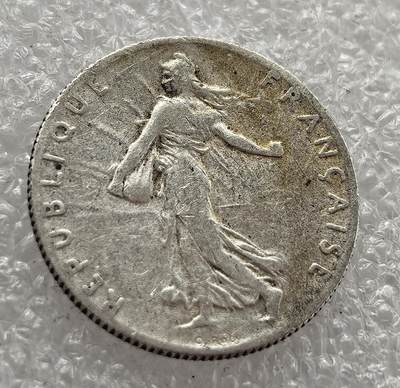  外国优质老铜币银币，周六九点倒数截拍，满百包邮，可寄存半年，喜欢朋友微信扫描二维码可直接参拍 - 法国1915年播种女神银币