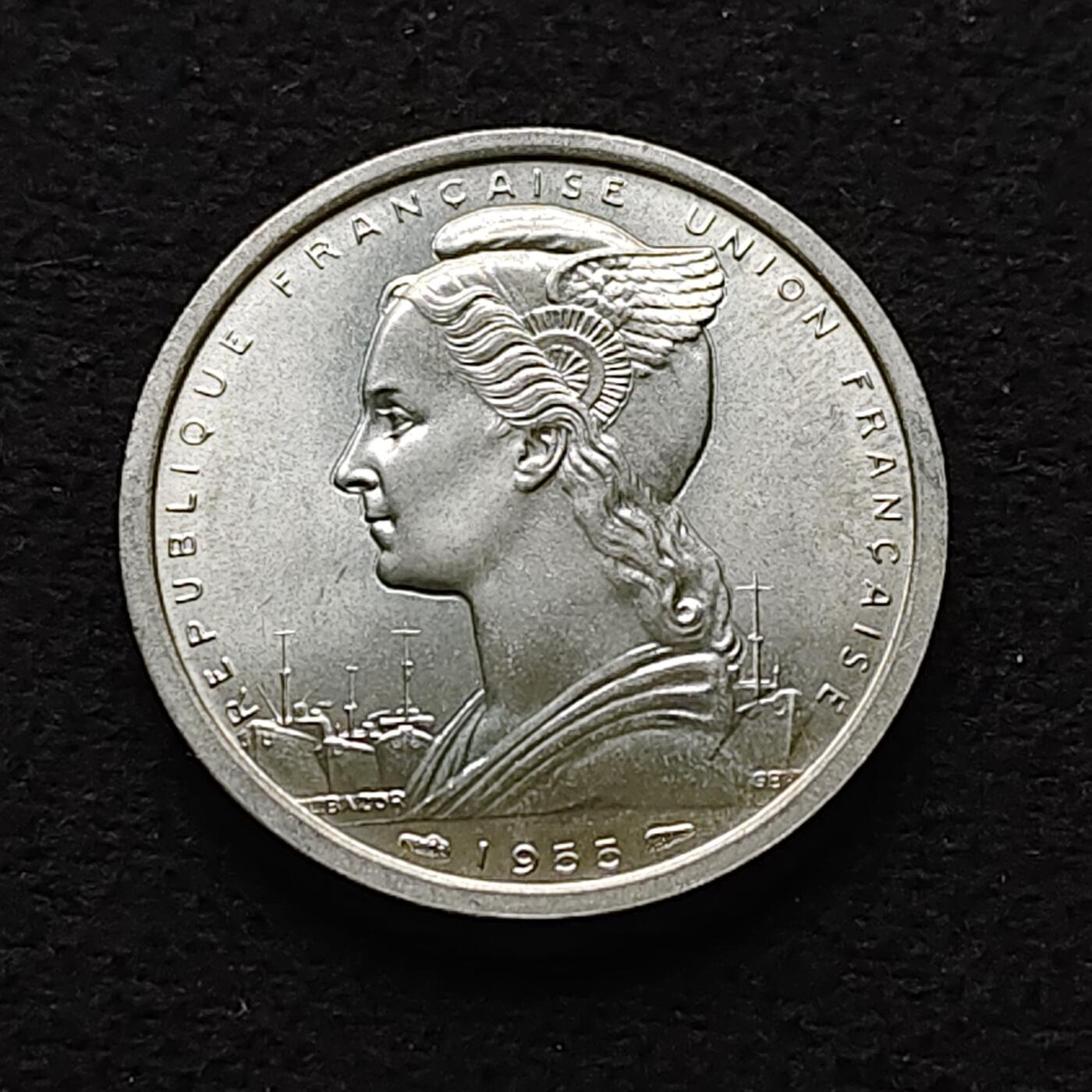 【全场包邮】纯粹捡漏拍474场（免费代拍第11场） 【特年】法属西非1955年2法郎