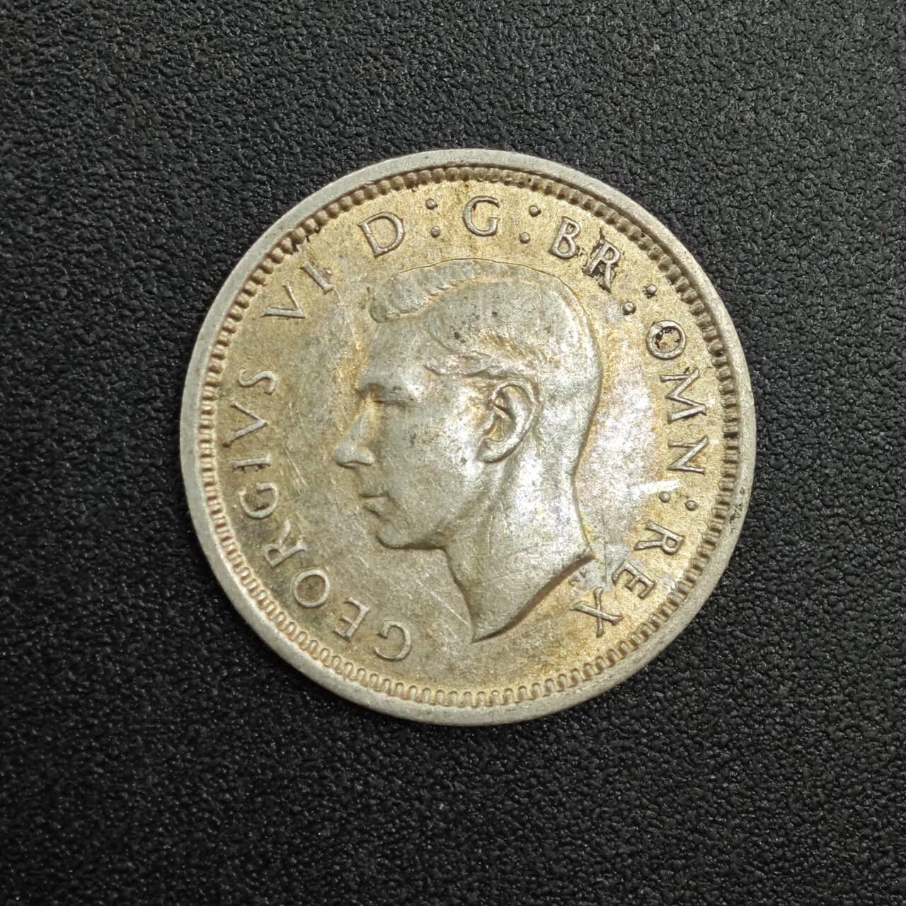 【淘币小摊】实时拍第七百九十拍   散币场   满百包邮可预留二周 每周一统一发货   英国1941年乔治六世3便士银币