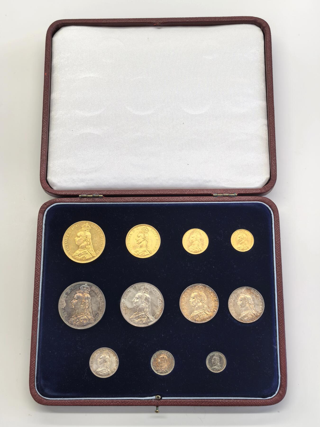 博洋堂“物美丰成”11月精品专场暨第145期（全场包邮） 英国1887年维多利亚女王50周年金禧金银币大全套11枚原盒套币