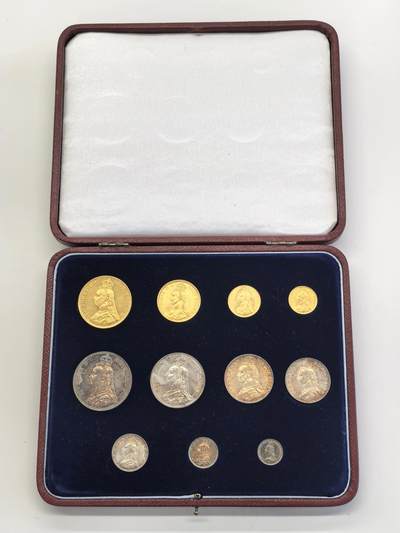 博洋堂“物美丰成”11月精品专场暨第145期（全场包邮） - 英国1887年维多利亚女王50周年金禧金银币大全套11枚原盒套币