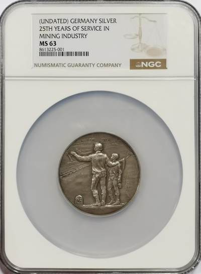 博洋堂“物美丰成”11月精品专场暨第145期（全场包邮） - NGC MS63 德国工业服务25周年纪念巨大银章，跨越并带入第三帝国前期的实物历史见证！
