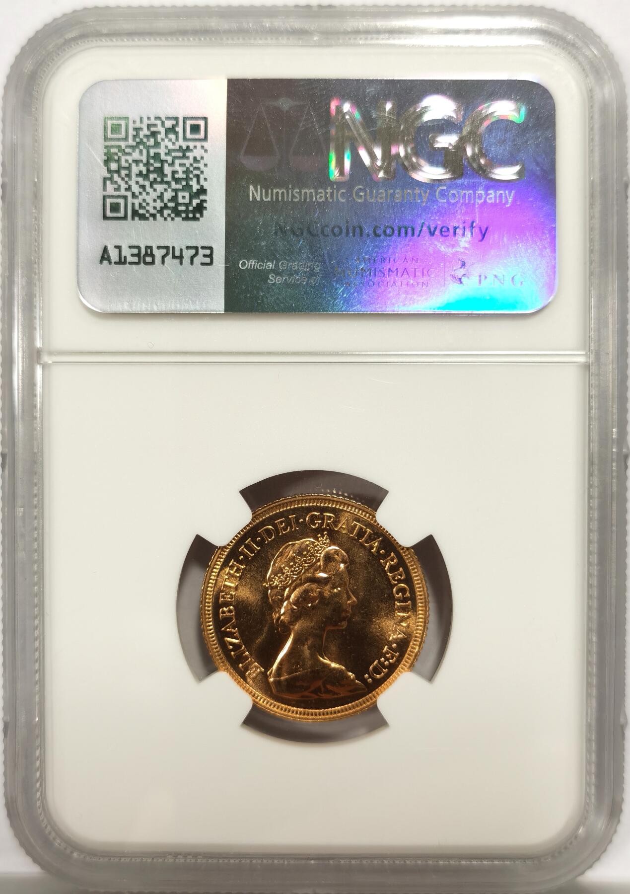 博洋堂“物美丰成”11月精品专场暨第145期（全场包邮） NGC MS64 英国1981年伊丽莎白1索维林8克金币