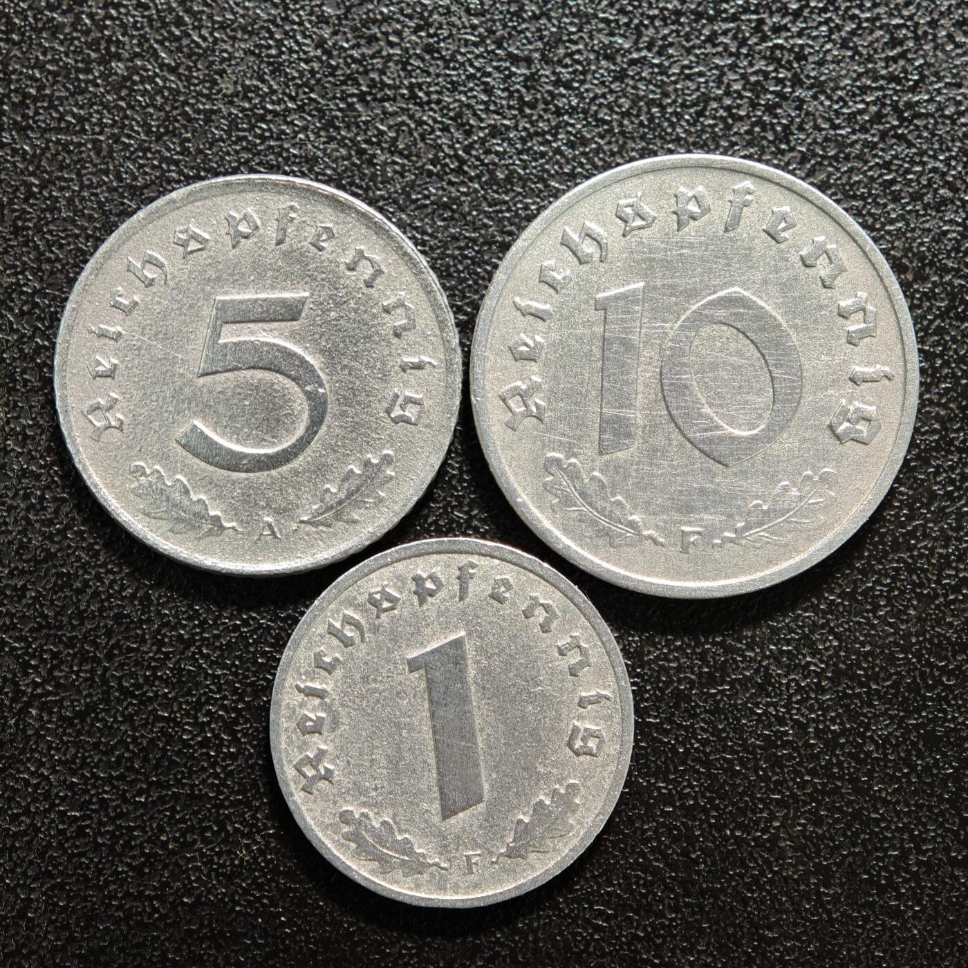 【德藏】世界币章拍卖第152期（拍品征集中~欢迎藏友联系） 3枚一组 德国德紧时期铁币 铁币保存不易