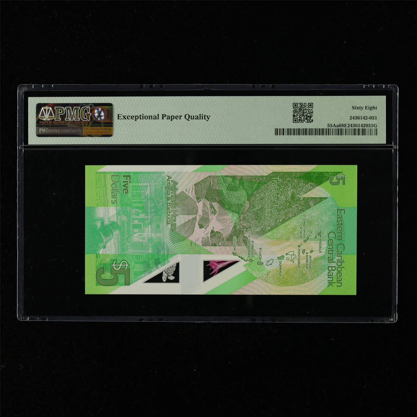 【亘邦集藏】第216期拍卖 2021年 东加勒比海5元 PMG 68EPQ DA851106