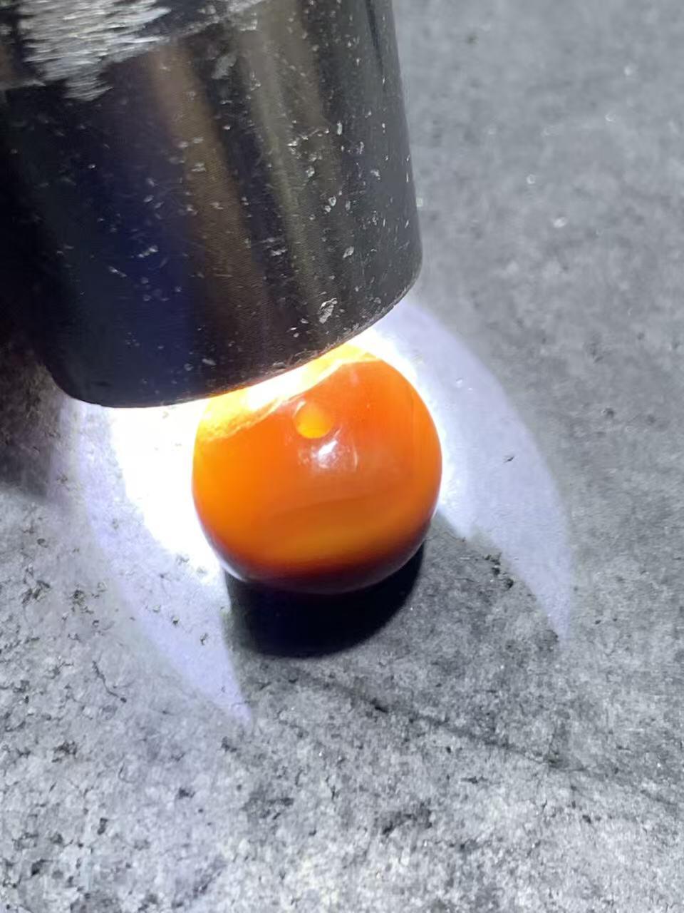 冻料战国红玛瑙老形通货桶珠一个