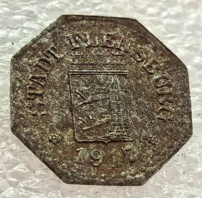  外国优质老铜币银币，周六九点倒数截拍，满百包邮，可寄存半年，喜欢朋友微信扫描二维码可直接参拍 - 德国弗伦斯堡1917年1芬尼