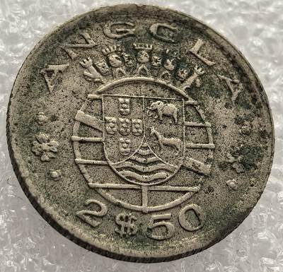  外国优质老铜币银币，周六九点倒数截拍，满百包邮，可寄存半年，喜欢朋友微信扫描二维码可直接参拍 - 安哥拉1956年2.5埃斯库多