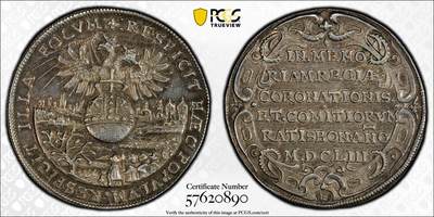 博洋堂“物美丰成”11月精品专场暨第145期（全场包邮） - PCGS AU 雷根斯堡1653年1DUCAT银样，稀见品种