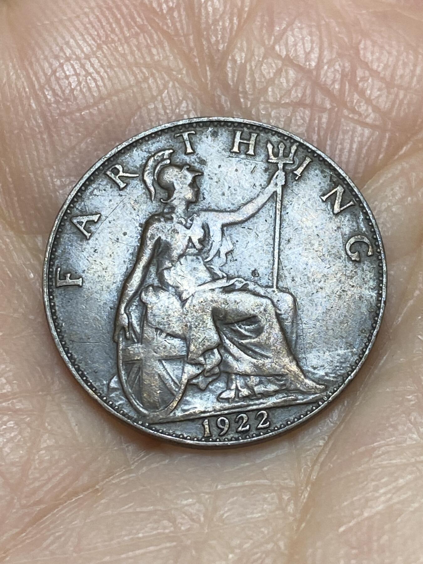 2025年第一百二十四场(总第一百五十场）外国好品散币(免佣金) 英国🇬🇧1922年1法新(乔治五世第二版)