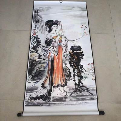 听雨轩（19）仿古装饰画专场 -  张大千人物画 四大美女之貂蝉拜月 （仿古装饰画）