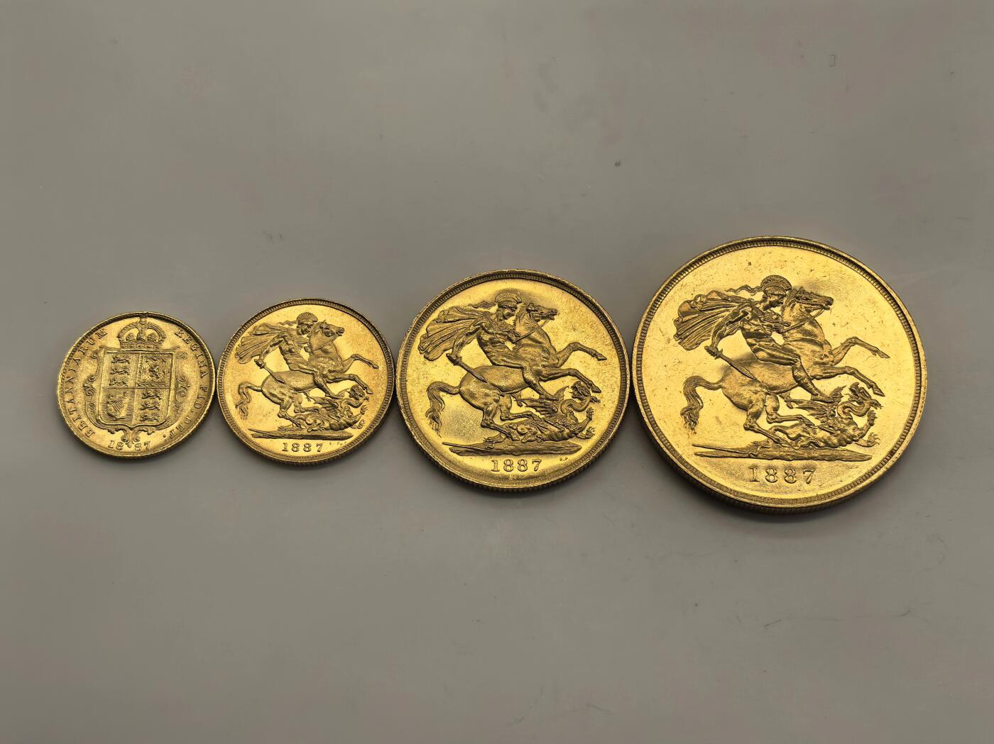 博洋堂“物美丰成”11月精品专场暨第145期（全场包邮） 英国1887年维多利亚女王50周年金禧金银币大全套11枚原盒套币