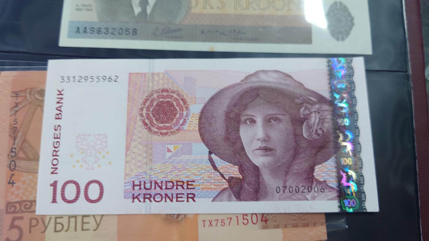 世界钱币～微拍第213期暨2025年第53期  部分库存清仓选号 2006年挪威100克朗 全新绝品无47尾号5962