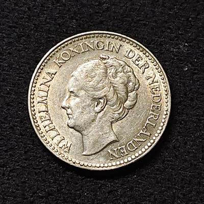 【全场包邮】纯粹捡漏拍474场（免费代拍第11场） - 荷兰1929年威廉明娜女王1/2盾银币