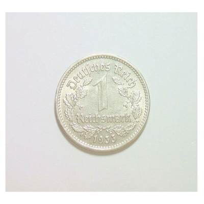 德国第三帝国1933年F版1马克 难得原光 - 德国第三帝国1933年F版1马克 难得原光