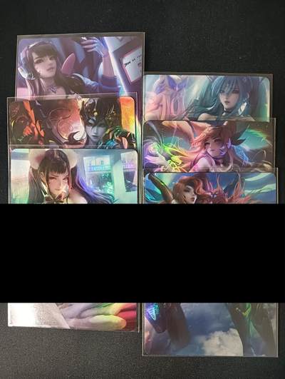 花开卡拍第46期（11月9号周日截拍，品控勿拍!!!拍品不寄存，运费5元，自制卡难免瑕疵，可能存在轻微撞角爆边等出厂瑕疵，品控介意勿拍！） - 动漫美女卡牌 六张ACG 彩闪