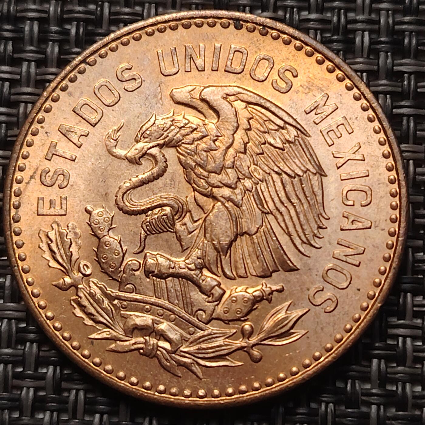 布加迪🐬～世界钱币(上海)🌾第 258 期 /  各国套币和散币 墨西哥🇲🇽 1956年 50分大铜币 原光好品 33mm