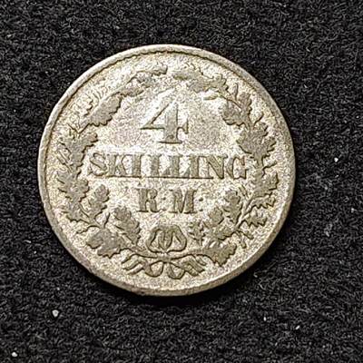 【全场包邮】纯粹捡漏拍474场（免费代拍第11场） - 丹麦1854年弗雷德里克七世4斯基林银币