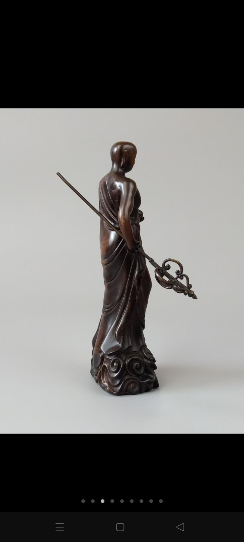 旧藏【地藏王菩萨】铜像，全品完整、尺寸如图！