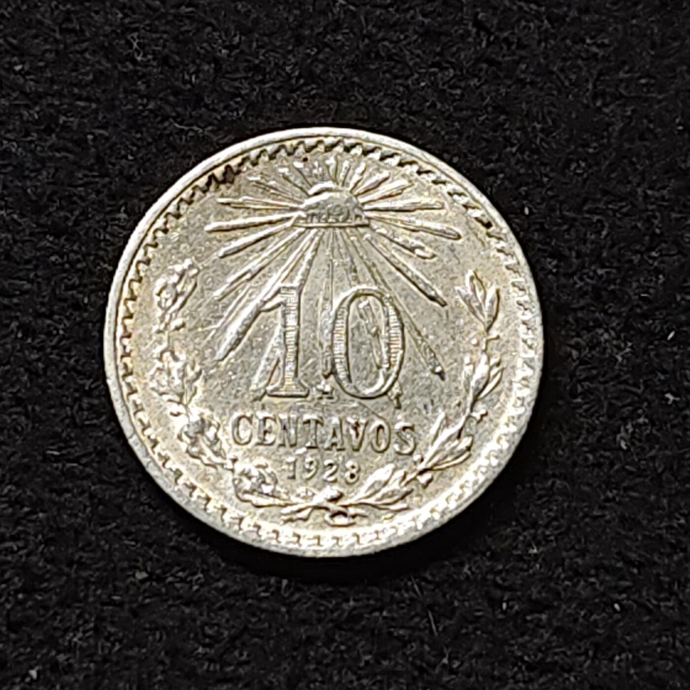 【全场包邮】纯粹捡漏拍474场（免费代拍第11场） 墨西哥1928年10分咬蛇鹰银币