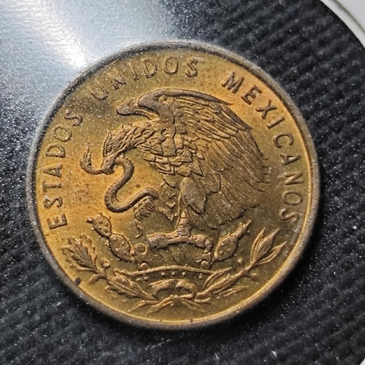 KK钱币收藏小铺  第365场  2月预留时间 周末发货  1964墨西哥1分铜币 好品