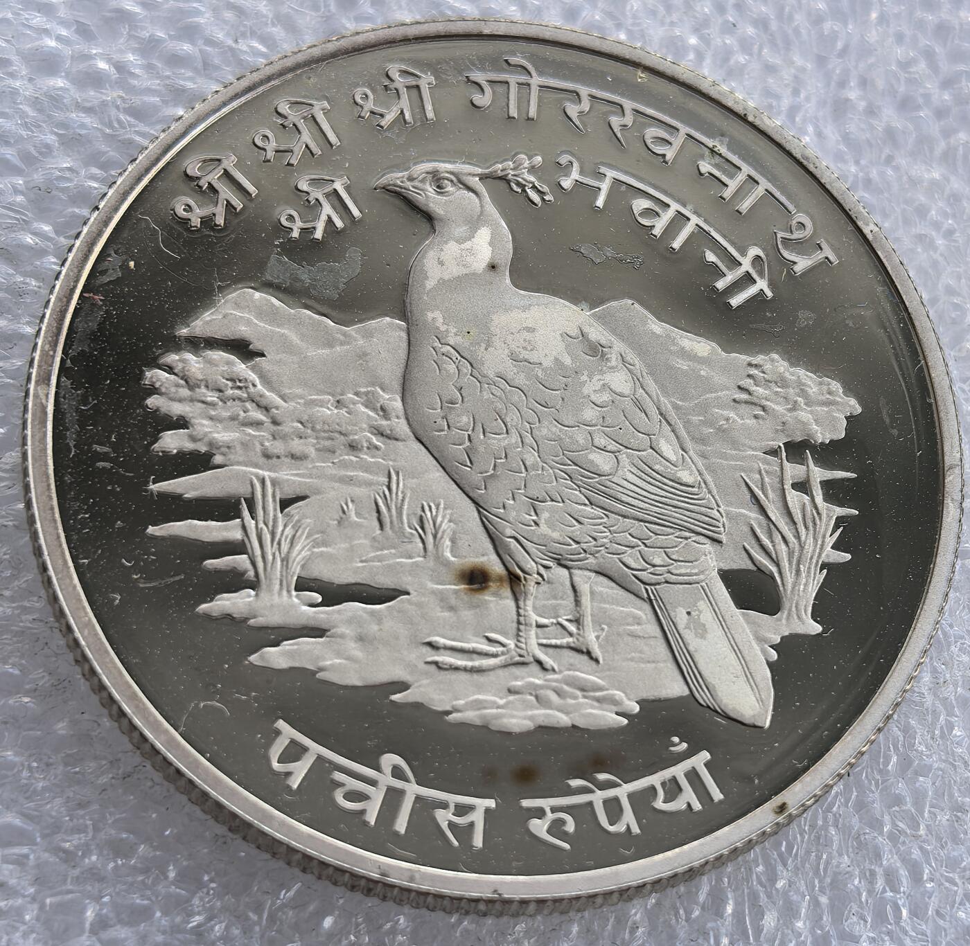  外国优质老铜币银币，周六九点倒数截拍，满百包邮，可寄存半年，喜欢朋友微信扫描二维码可直接参拍 不丹孔雀精制大银币