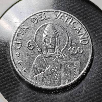 KK钱币收藏小铺  第365场  2月预留时间 周末发货 -  梵蒂冈100里拉