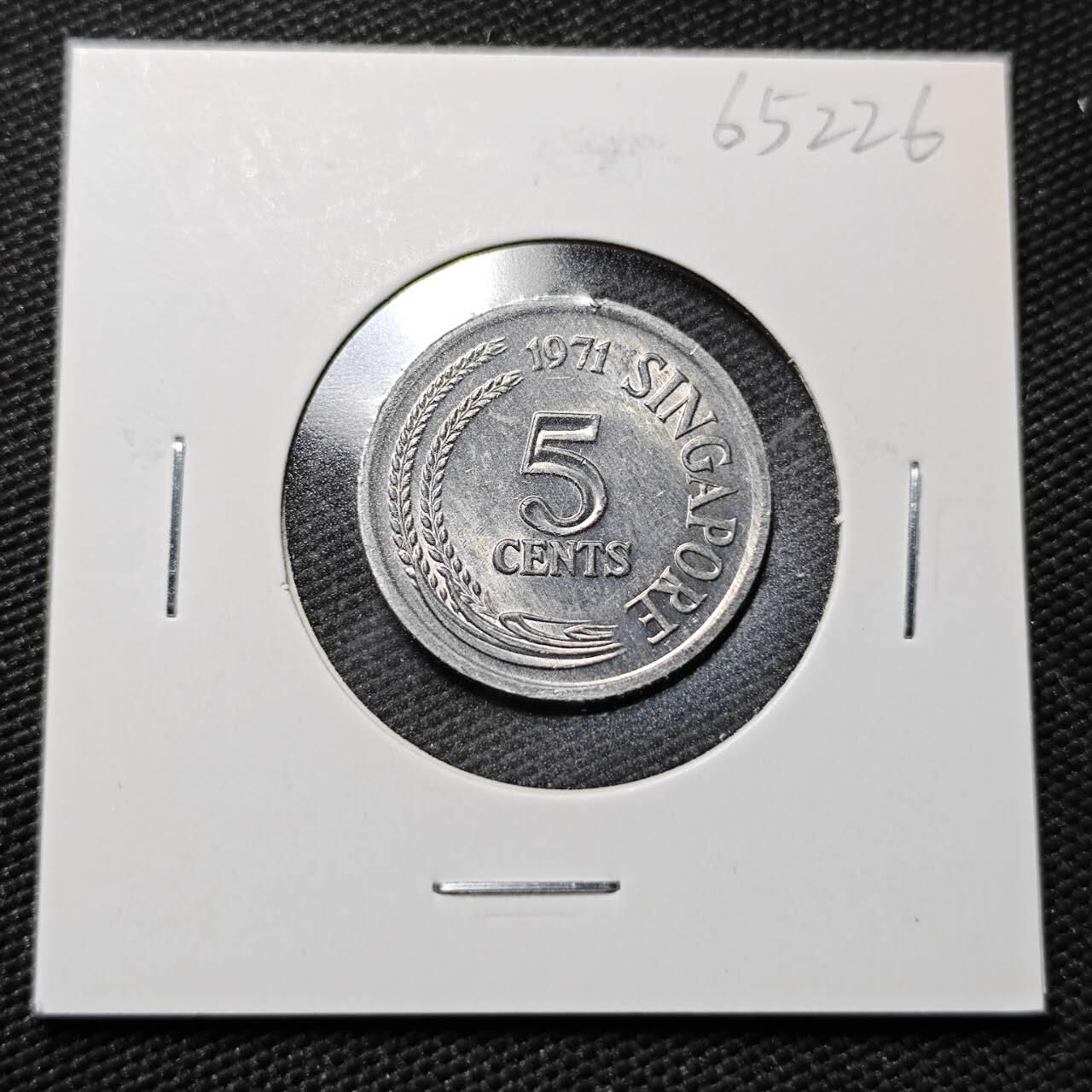 KK钱币收藏小铺  第365场  2月预留时间 周末发货  新加坡5分农粮纪念币