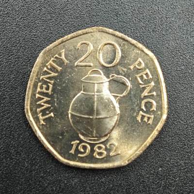 【淘币小摊】实时拍第七百九十拍   散币场   满百包邮可预留二周 每周一统一发货   - 根西岛1982年20便士镍币