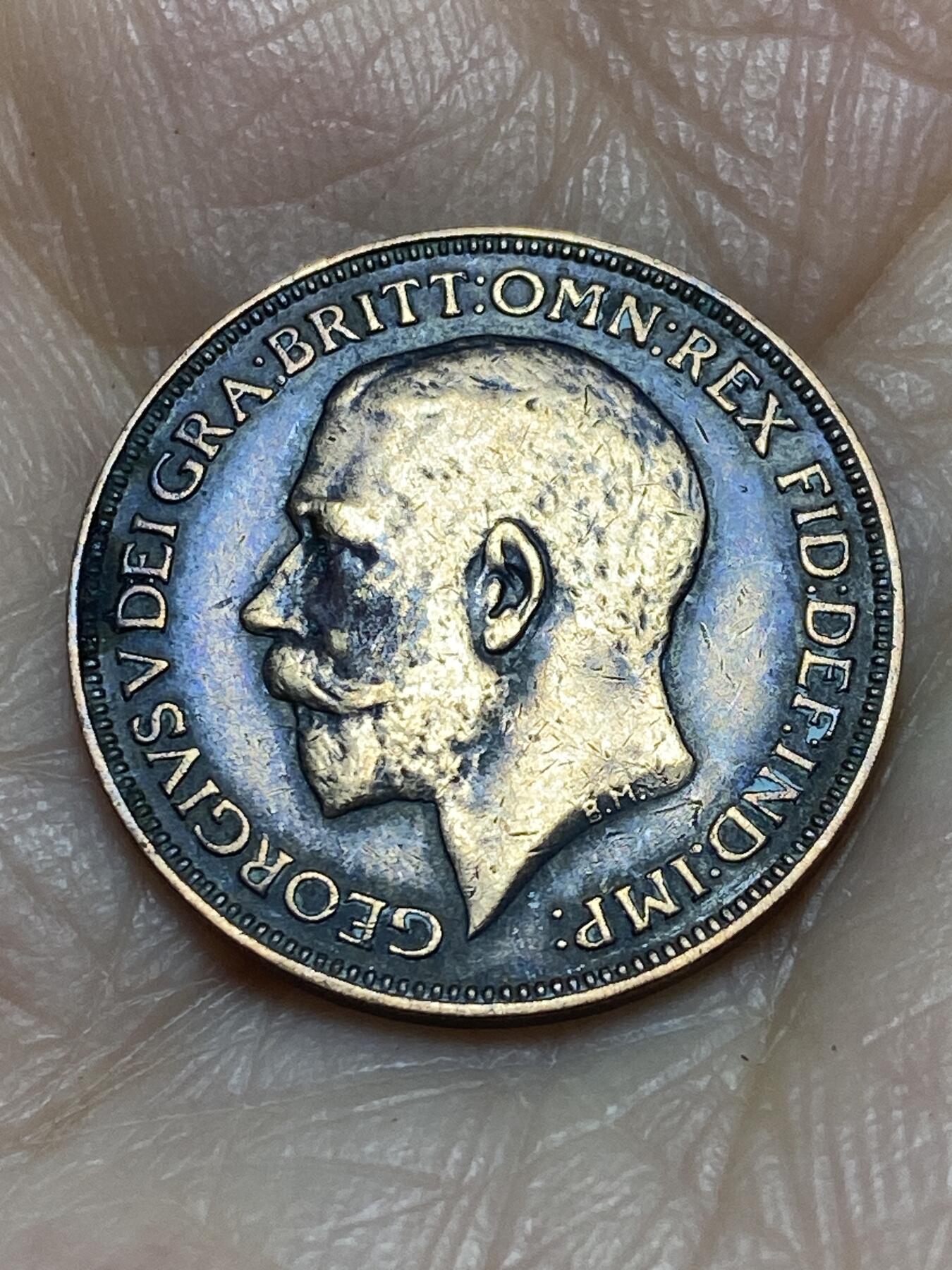 2025年第一百二十四场(总第一百五十场）外国好品散币(免佣金) 英国🇬🇧1922年1法新(乔治五世第二版)