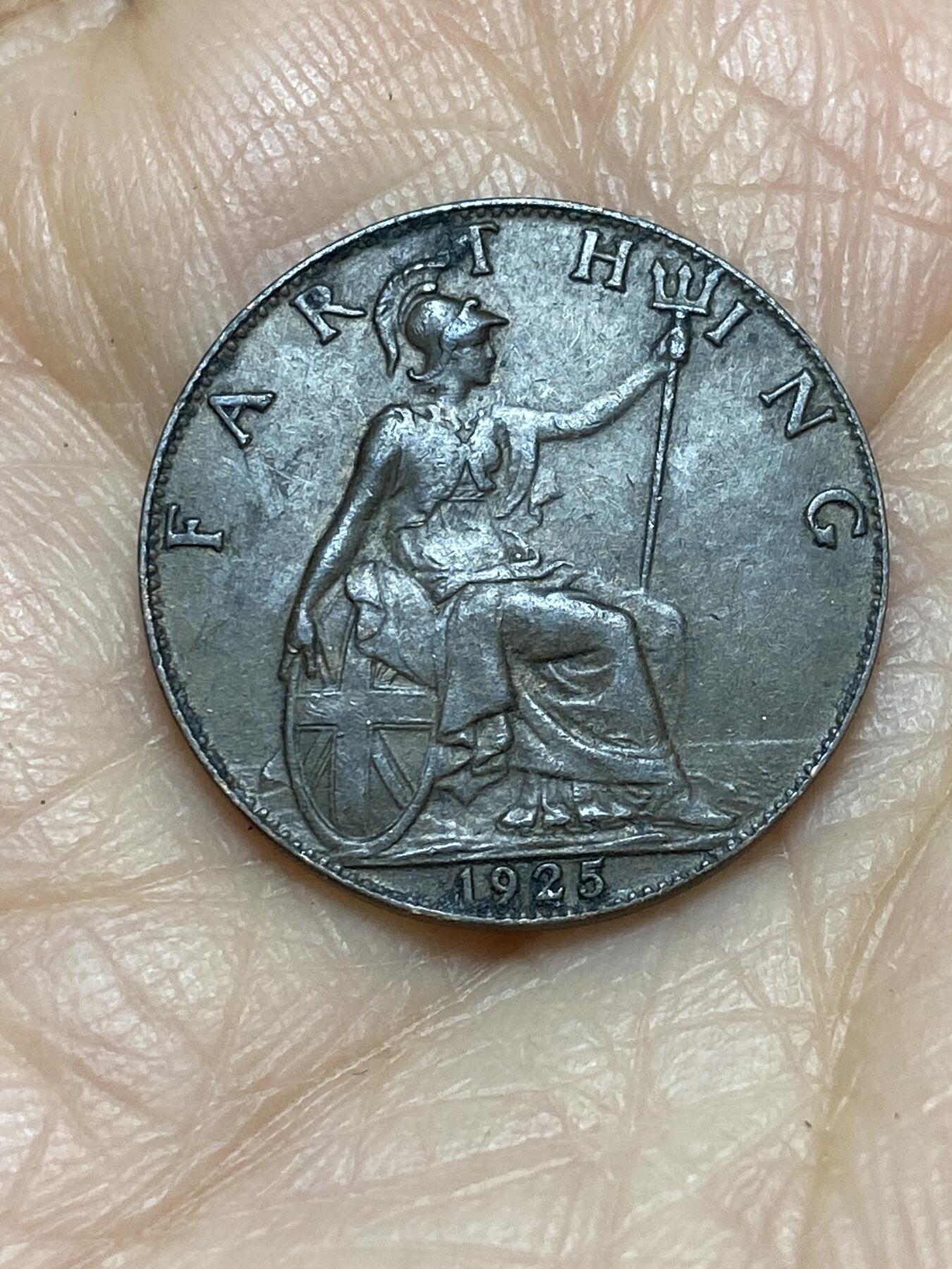 2025年第一百二十四场(总第一百五十场）外国好品散币(免佣金) 英国🇬🇧1925年1法新(乔治五世第二版，关门年)