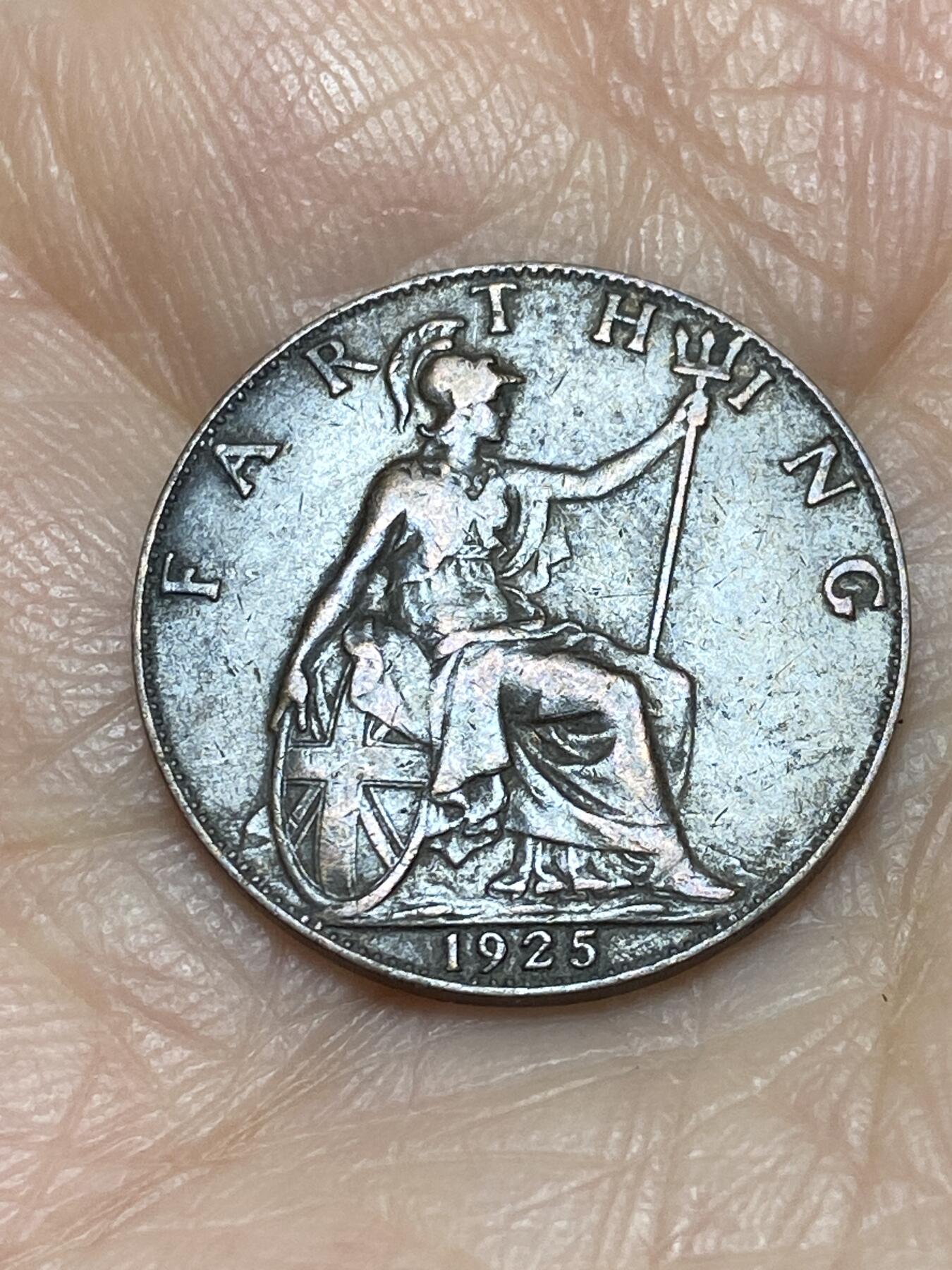 2025年第一百二十四场(总第一百五十场）外国好品散币(免佣金) 英国🇬🇧1925年1法新(乔治五世第二版，关门年)