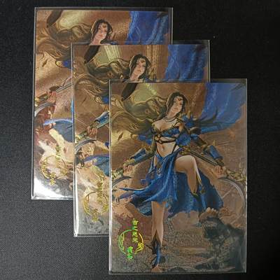花开卡拍第46期（11月9号周日截拍，品控勿拍!!!拍品不寄存，运费5元，自制卡难免瑕疵，可能存在轻微撞角爆边等出厂瑕疵，品控介意勿拍！） - 玩卡秀卡牌 三国百姬传-典韦 三渐变 第三张艺术版 粗闪