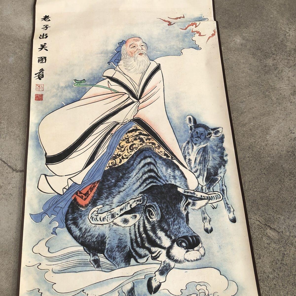 听雨轩（19）仿古装饰画专场 张大千  老子出关  （仿古装饰画）