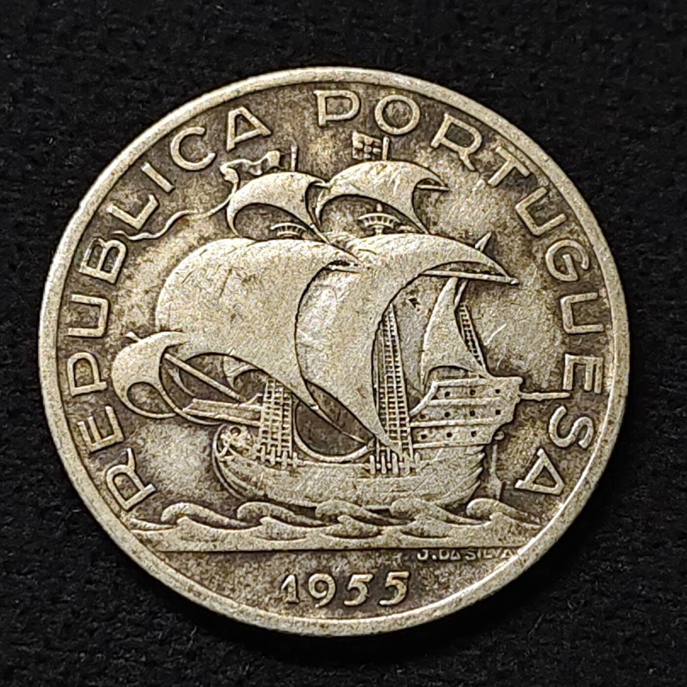 【全场包邮】纯粹捡漏拍474场（免费代拍第11场） 葡萄牙1955年10埃斯库多帆船银币