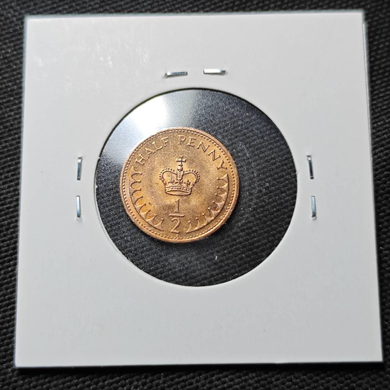 KK钱币收藏小铺  第365场  2月预留时间 周末发货  1983英国半便士铜币 好品