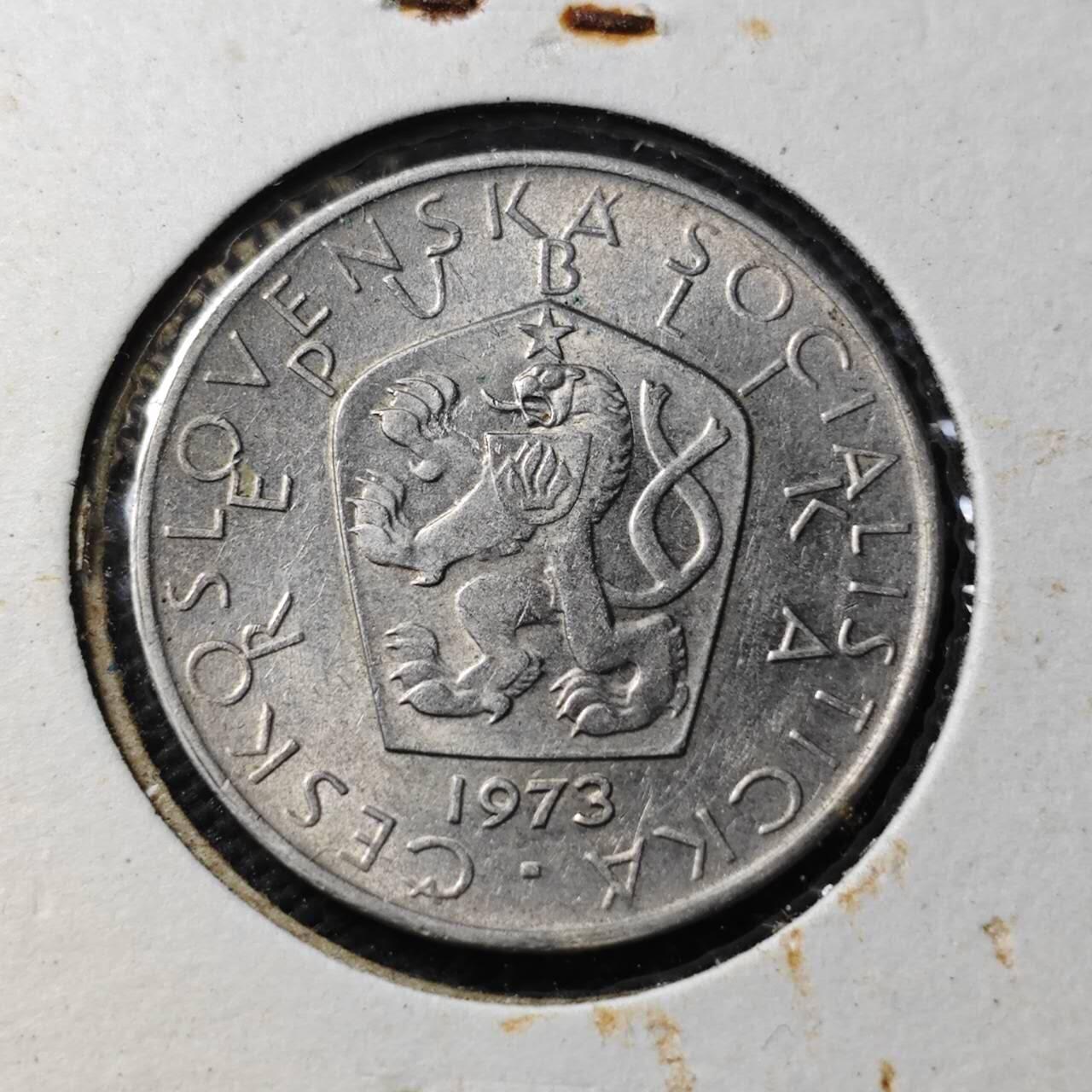 KK钱币收藏小铺  第365场  2月预留时间 周末发货  1973捷克斯洛伐克5克朗